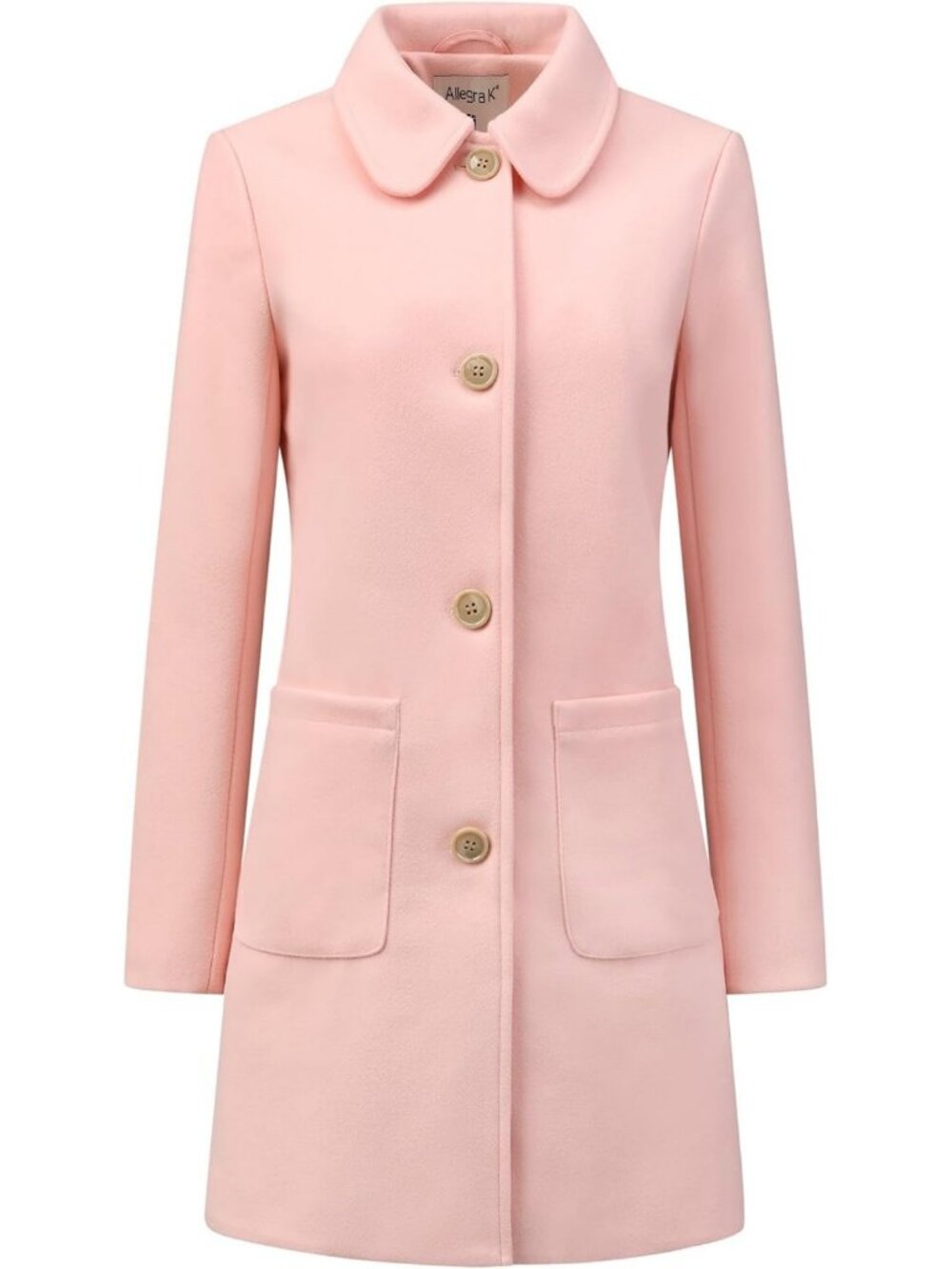 Chic Women's Winter Peacoat with Peter Pan Collar, Single Breasted Style, Warm